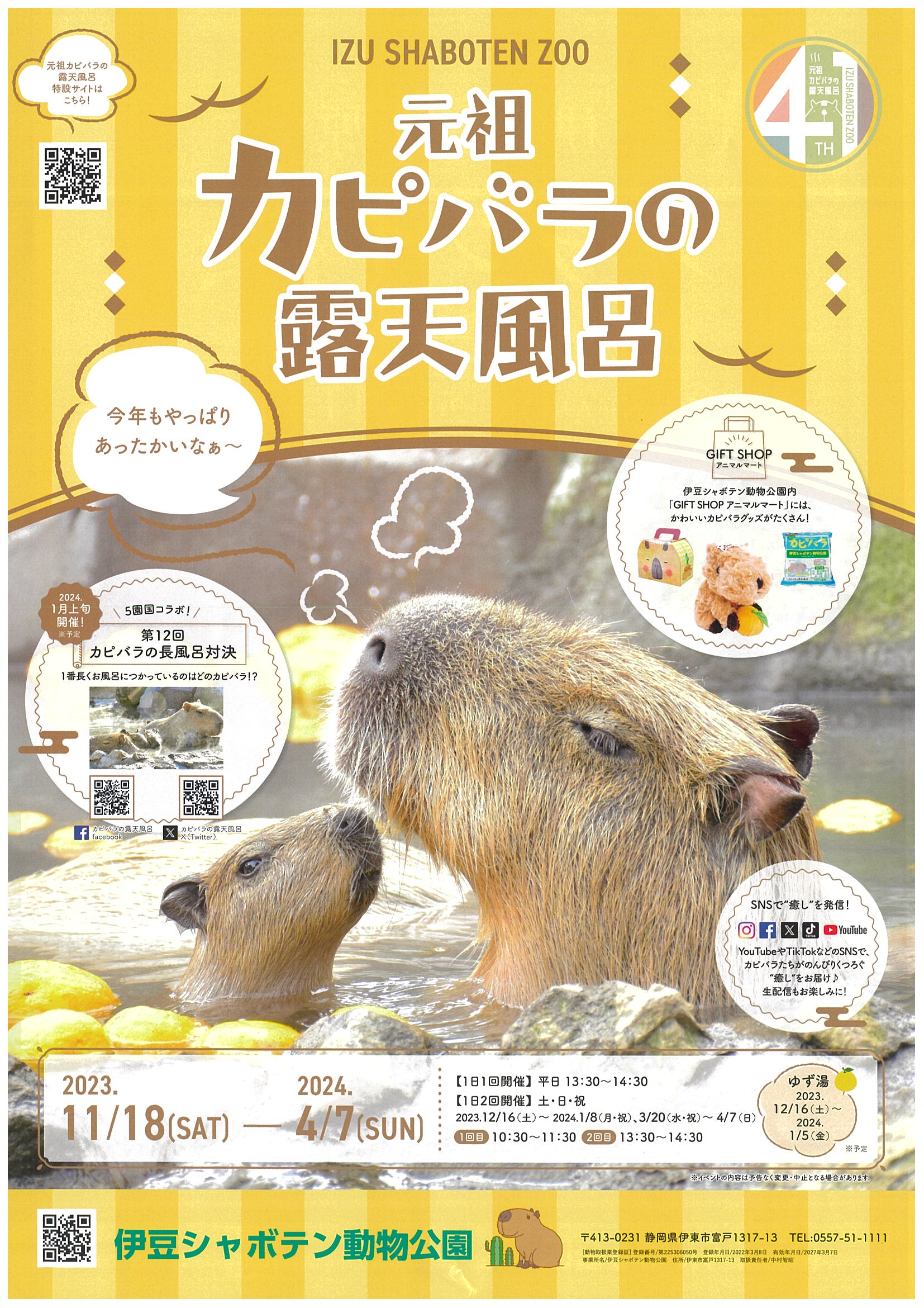 元祖 カピバラの露天風呂 | 道の駅 伊豆ゲートウェイ函南