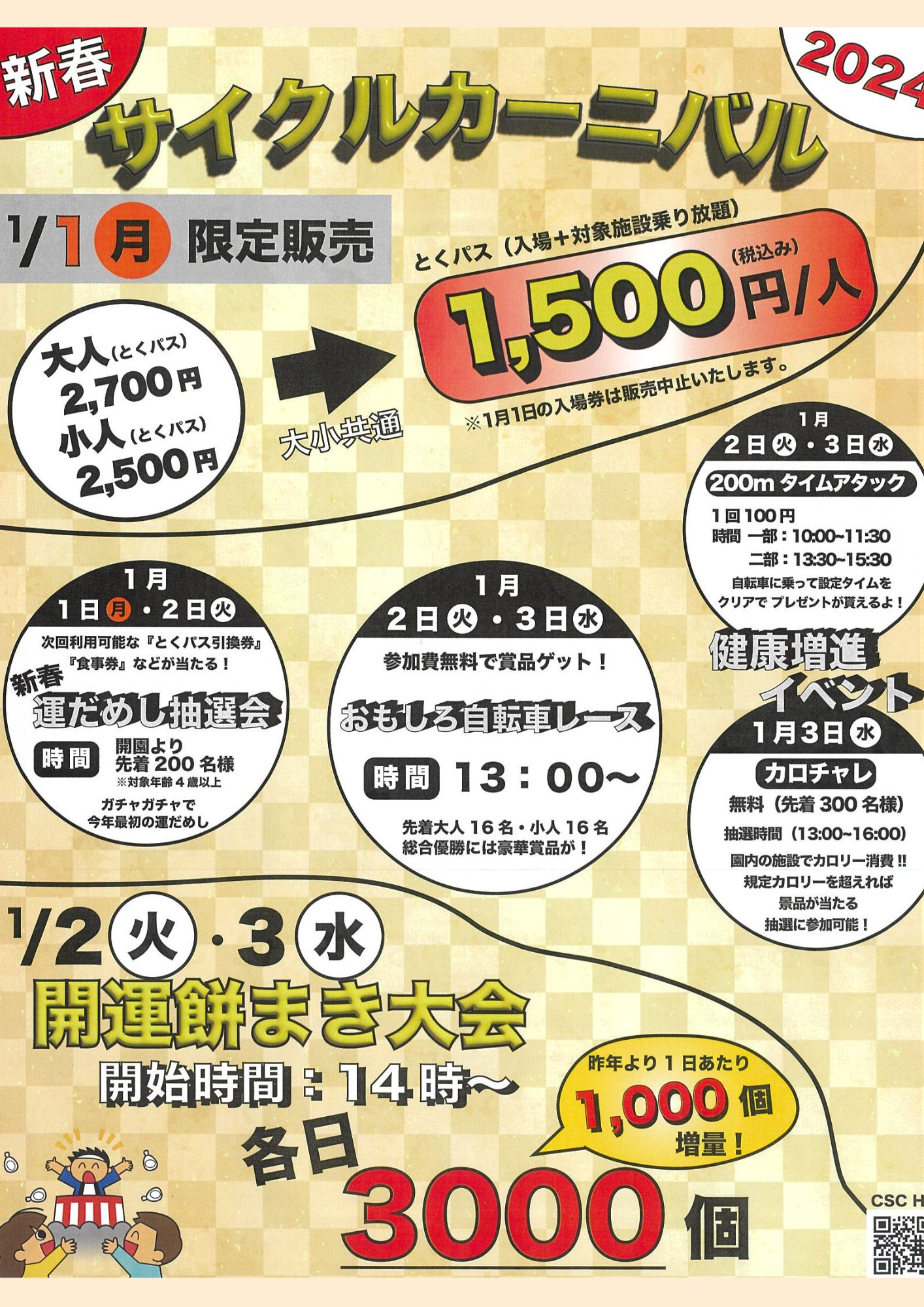 サイクルスポーツセンターとくパス引換券4枚セット サイクルスポーツセンターとくパス引換券4枚セット