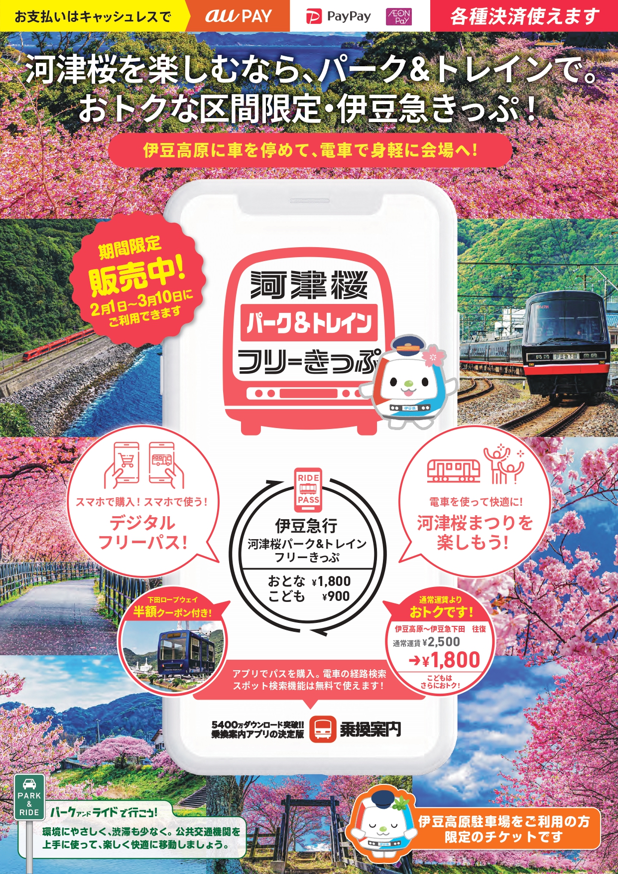 河津桜パーク＆トレイン フリーきっぷ2026 | 道の駅 伊豆ゲートウェイ函南